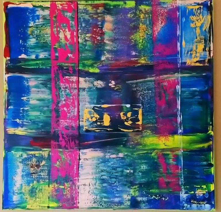 Sommerbriese, Acrylfarbe auf Leinwand 100x100 cm, versiegelt